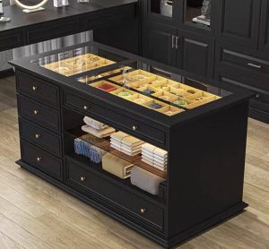 European-style Island Cabinet for Closets, Integrated Storage Chest, French High-end Jewelry Cabinet auto draft