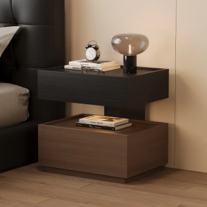 2026 New Italian Light Luxury Solid Wood Floating Bedside Table auto draft