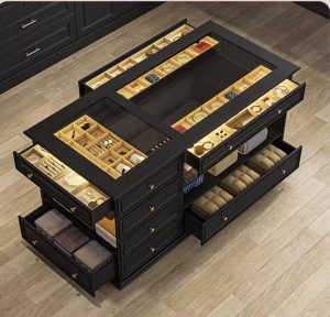 European-style Island Cabinet for Closets, Integrated Storage Chest, French High-end Jewelry Cabinet auto draft