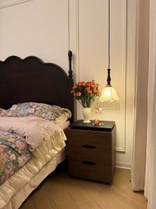 New Small Vintage Cream Style Light Luxury Dresser Bedside Storage Cabinet auto draft